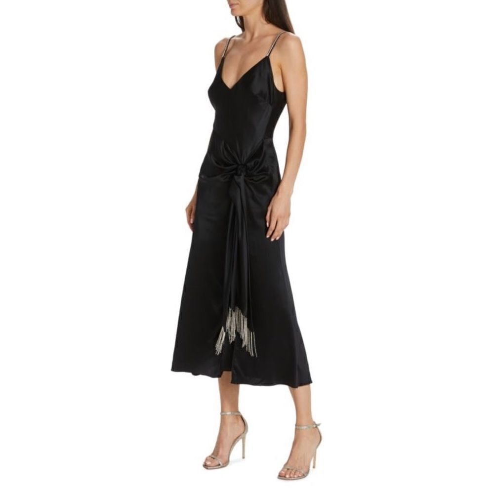 Cinq A Sept Kalena Silk Embellished Midi Dress size 2